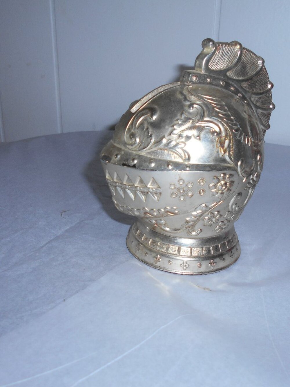 Unique Silver Helmut Coin Bank